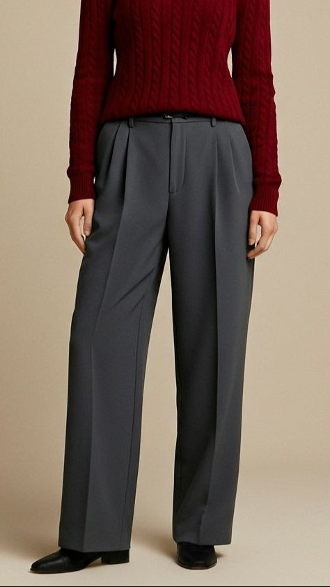 PLEATED TROUSERS GREY FOR HER