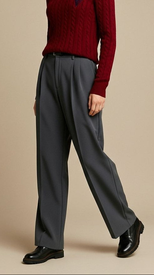 PLEATED TROUSERS GREY FOR HER