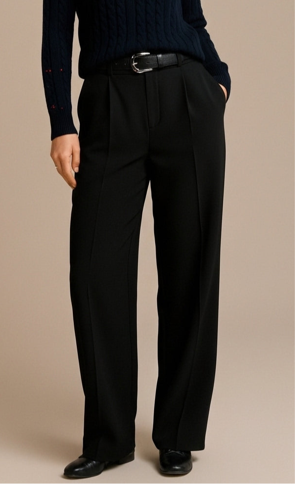 PLEATED TROUSERS BLACK FOR HER