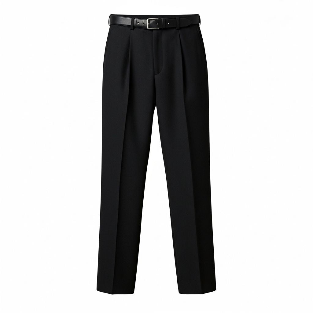 PLEATED TROUSERS BLACK FOR HIM